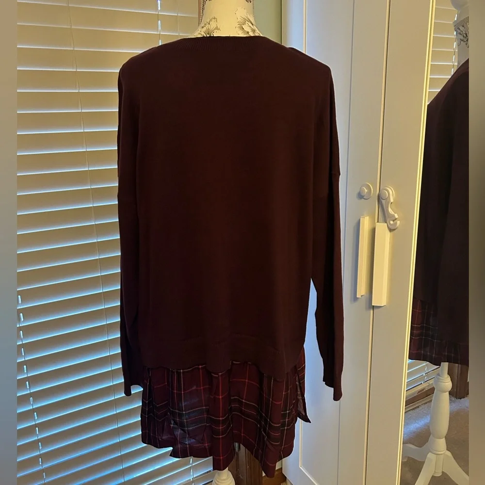 Torrid Soft Cotton Long Sleeve Cropped 2fer Sweater